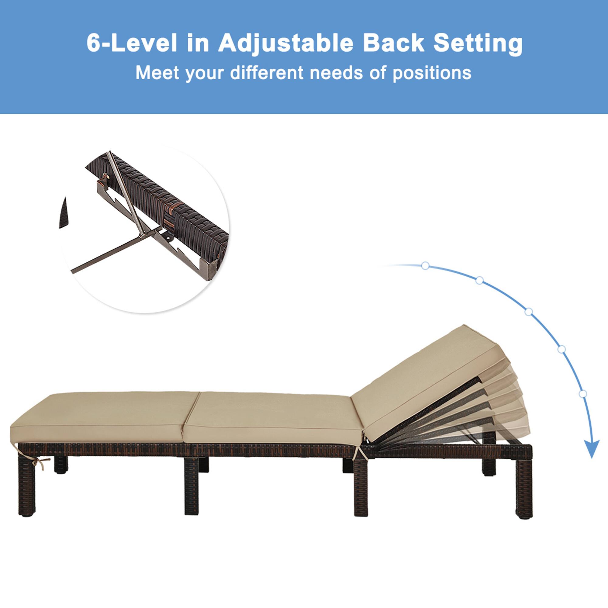 6-Level in Adjustable Back Setting
Meet your different needs of positions