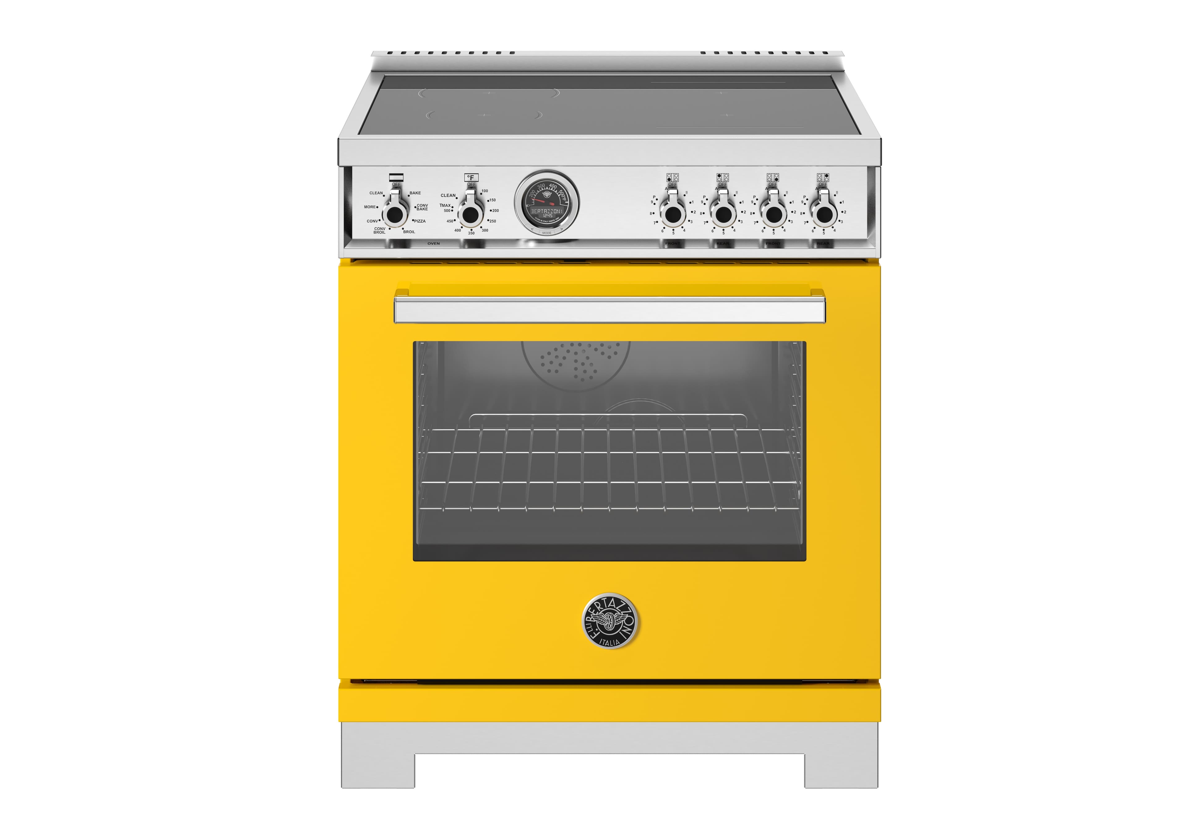 Bertazzoni - 30" Professional Series range - Electric self clean oven - 4 induction zones - Yellow - Front_Zoom