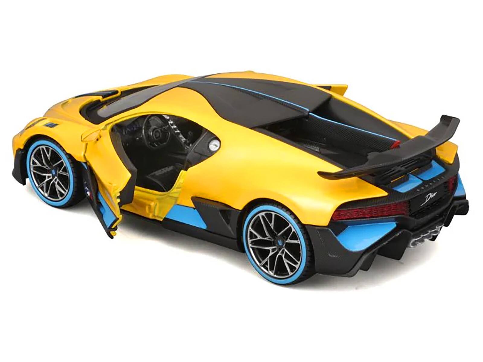 Alt View 1. Maisto - Bugatti Divo Yellow Metallic with Carbon and Blue Accents "Special Edition" 1/24 Die Cast Model Car by Maisto.
