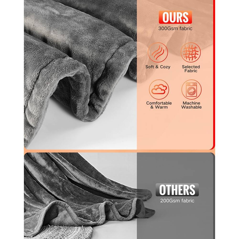 **OURS**  
300Gsm fabric  
- Soft & Cozy  
- Selected Fabric  
- Comfortable & Warm  
- Machine Washable  

**OTHERS**  
200Gsm fabric