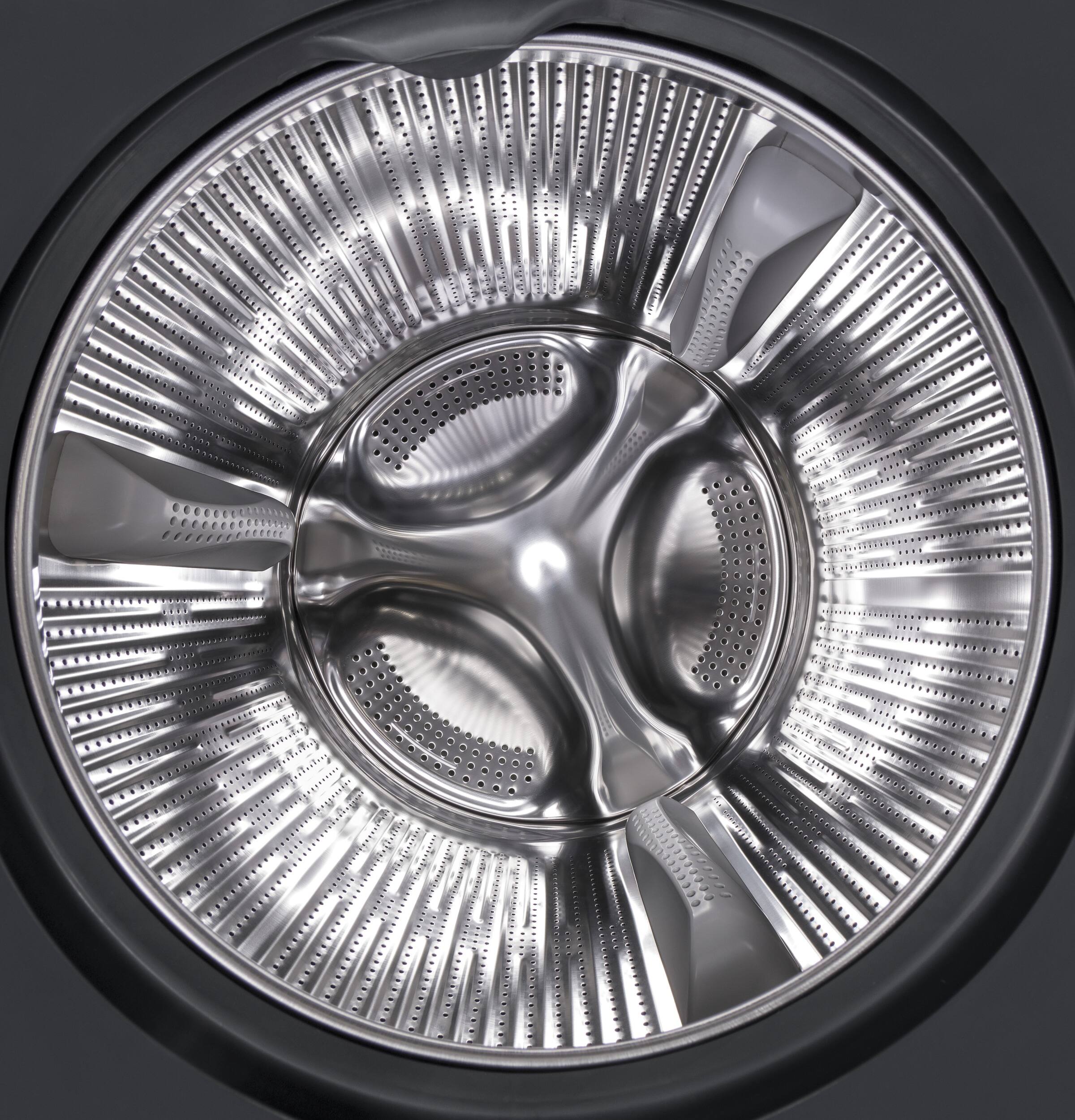 Alt View 8. GE - 2.4 Cu. Ft. High Efficiency Stackable Front Load Washer with Steam and Sanitize - White.