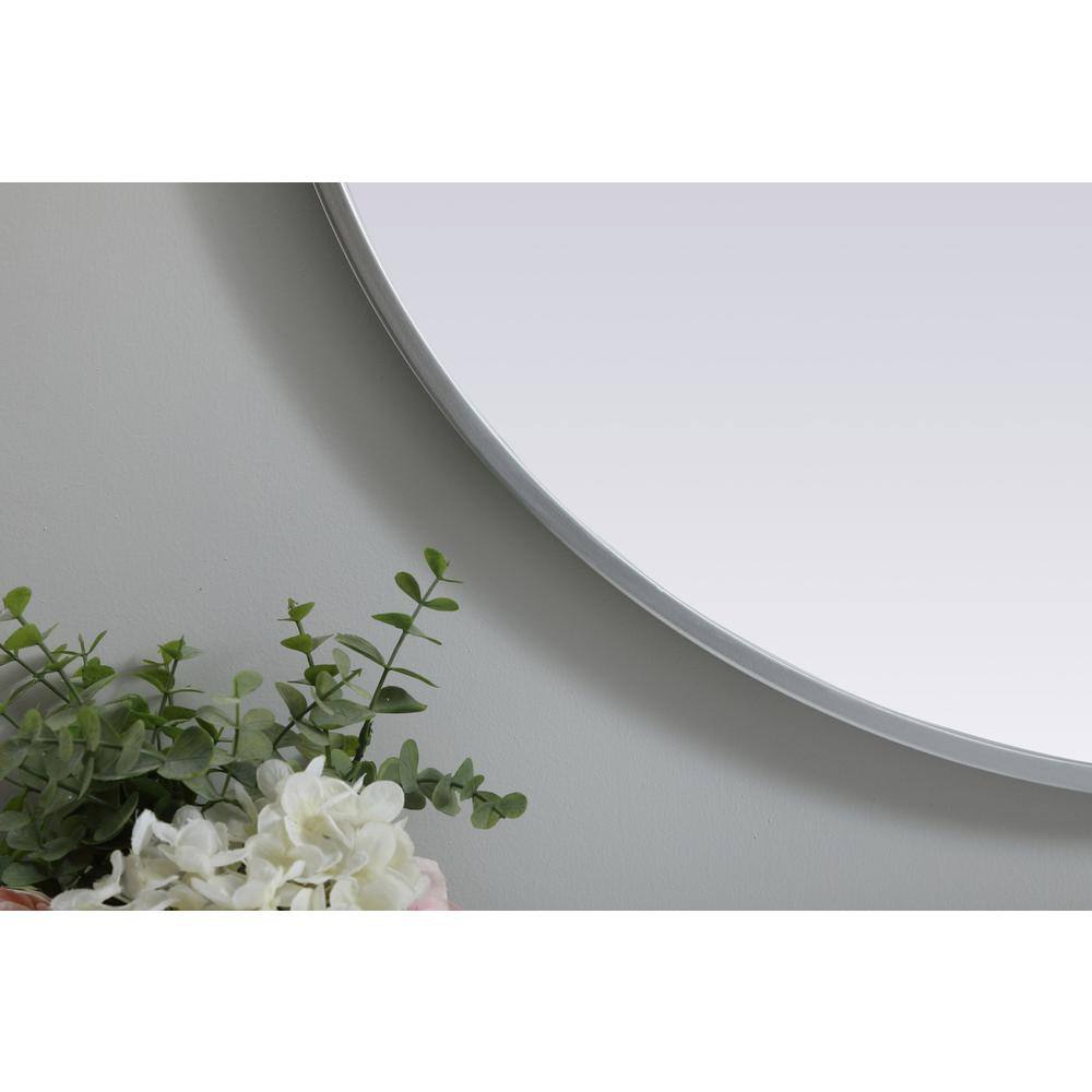 Alt View 3. Elegant Decor - Metal Frame Oval Mirror 27x36 Inch in Silver - Silver.