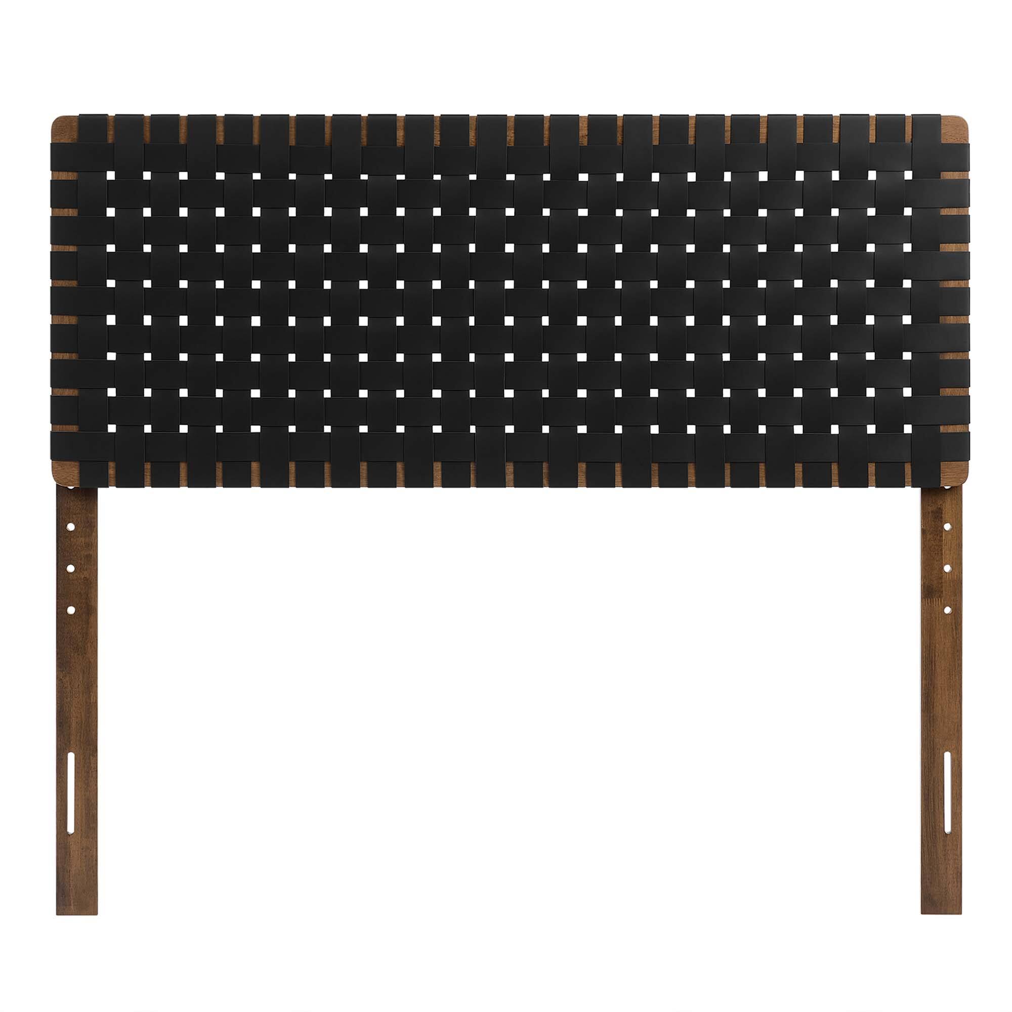 Alt View 1. Modway - Sparta Weave Vegan Leather Full Headboard by Modway - Black.