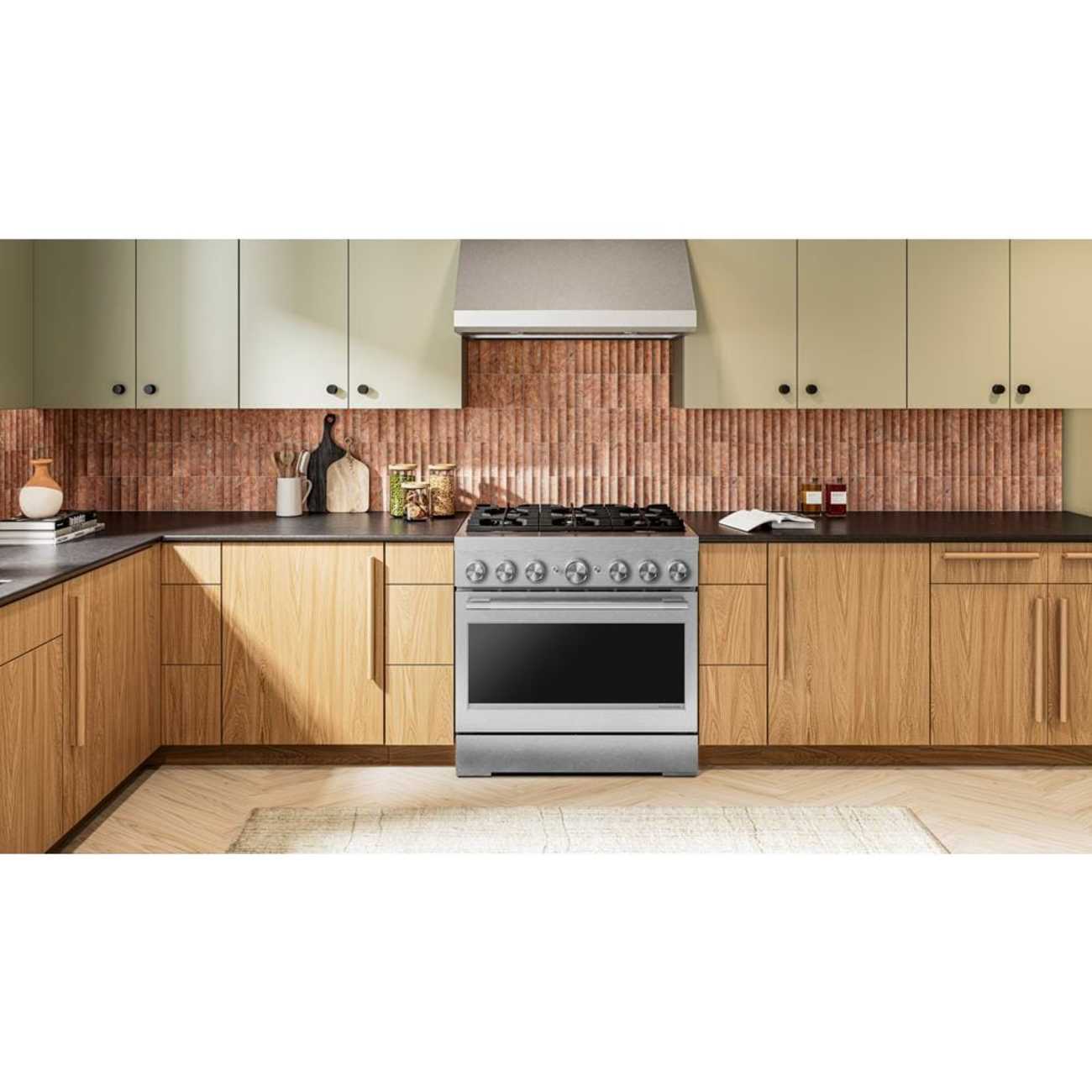 Alt View 2. KitchenAid - 36 inch Wide 6 burner Commercial-Style 5.1 cu. ft. Freestanding Dual Fuel Range with No Preheat Air Fry Mode - Stainless Steel.