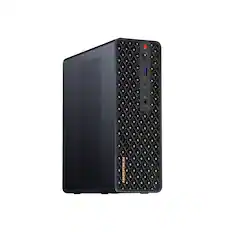 Front. Minisforum - MS-S1 MAX workstation, 64GB LPDDR5X + 2TB SSD, AMD Ryzen AI Max+ 395, Radeon 8060S, 126 TOPS AI, Dual 10GbE LAN - Black.