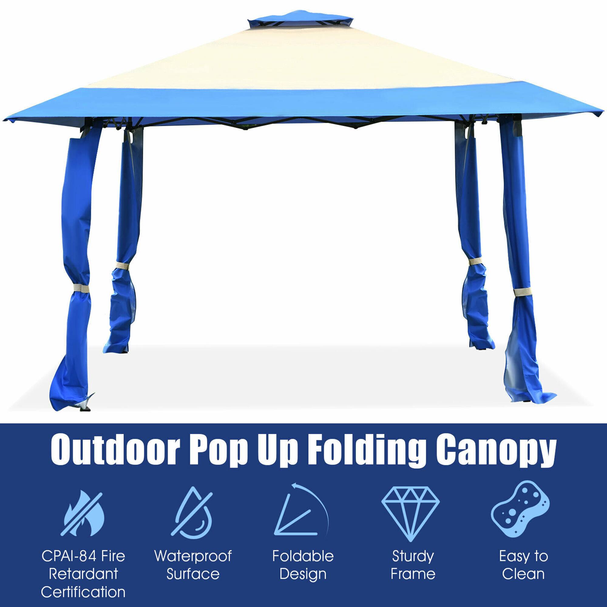 Outdoor Pop Up Folding Canopy CPAI-84 Fire Waterproof Foldable Retardant Surface Design Certification Sturdy Frame Easy to Clean