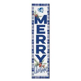 Jardine - Central Connecticut State Blue Devils 12'' x 48'' Outdoor Merry Christmas Leaner - White