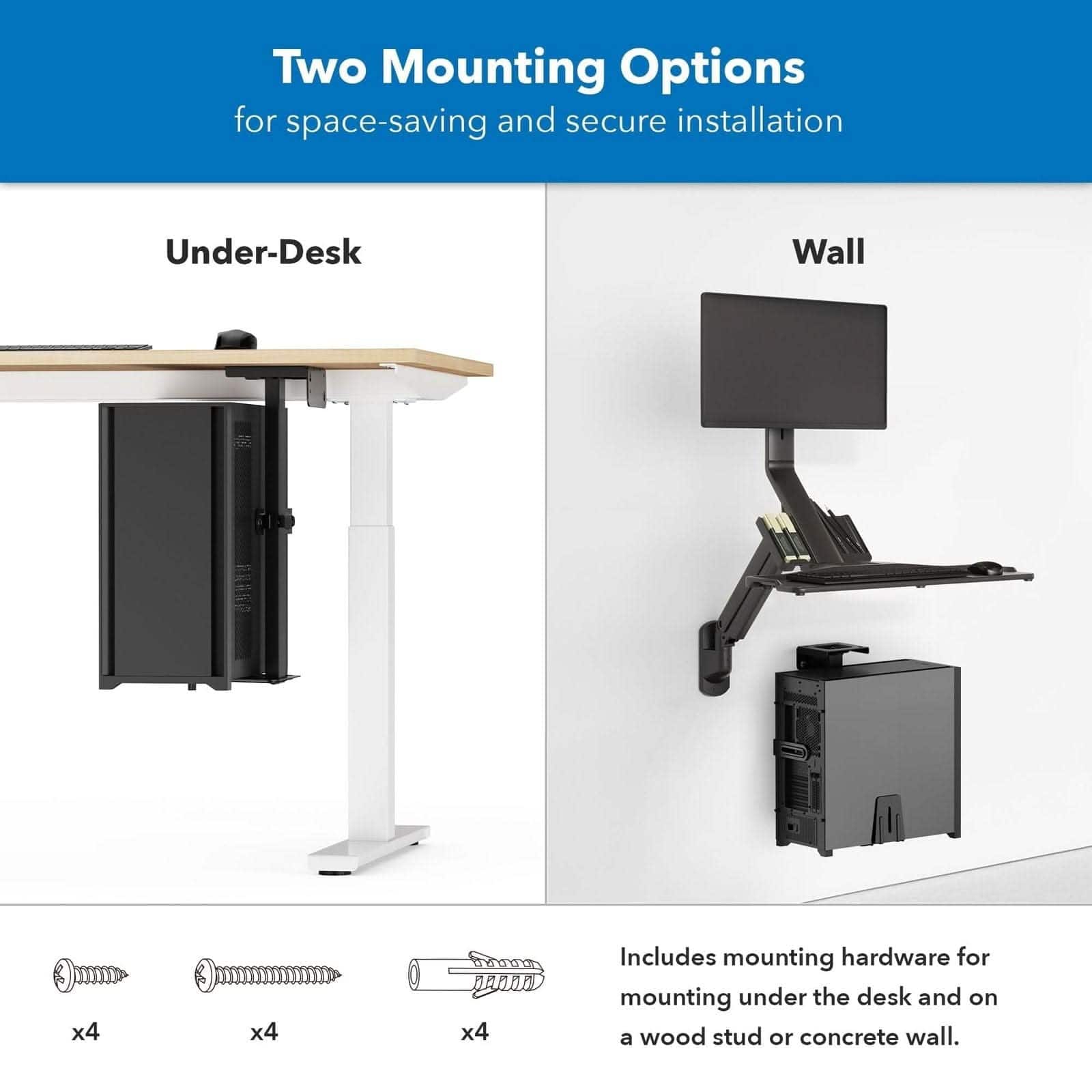 Mount It! Heavy Duty Rotating CPU Mount for Under Desk or Wall