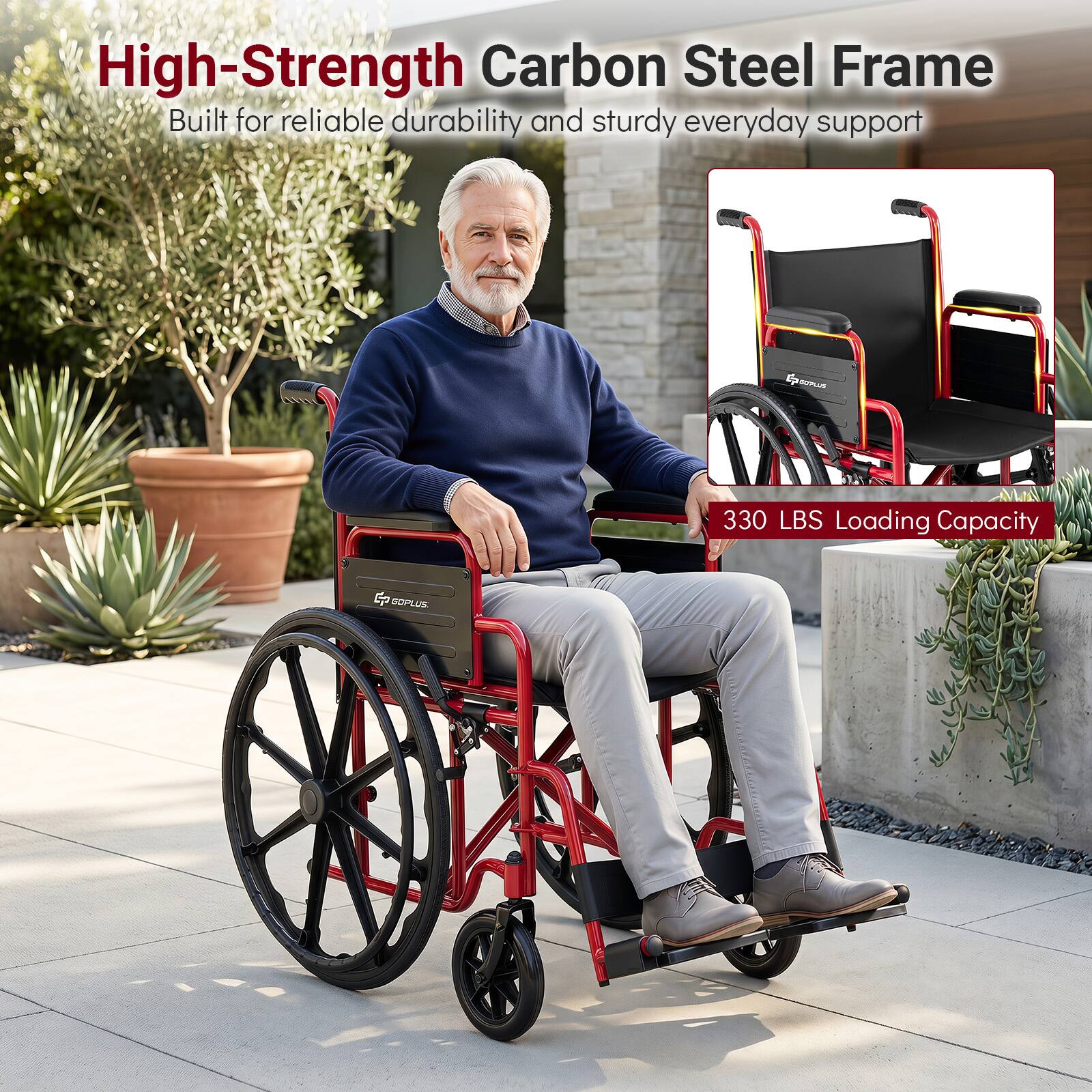 High-Strength Carbon Steel Frame  
Built for reliable durability and sturdy everyday support  

330 LBS Loading Capacity