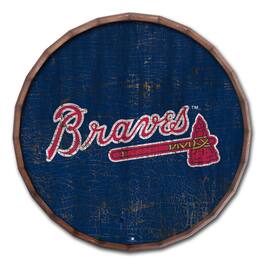 Fan Creations - Atlanta Braves 24" Cracked Color Barrel Top Sign - Multicolor