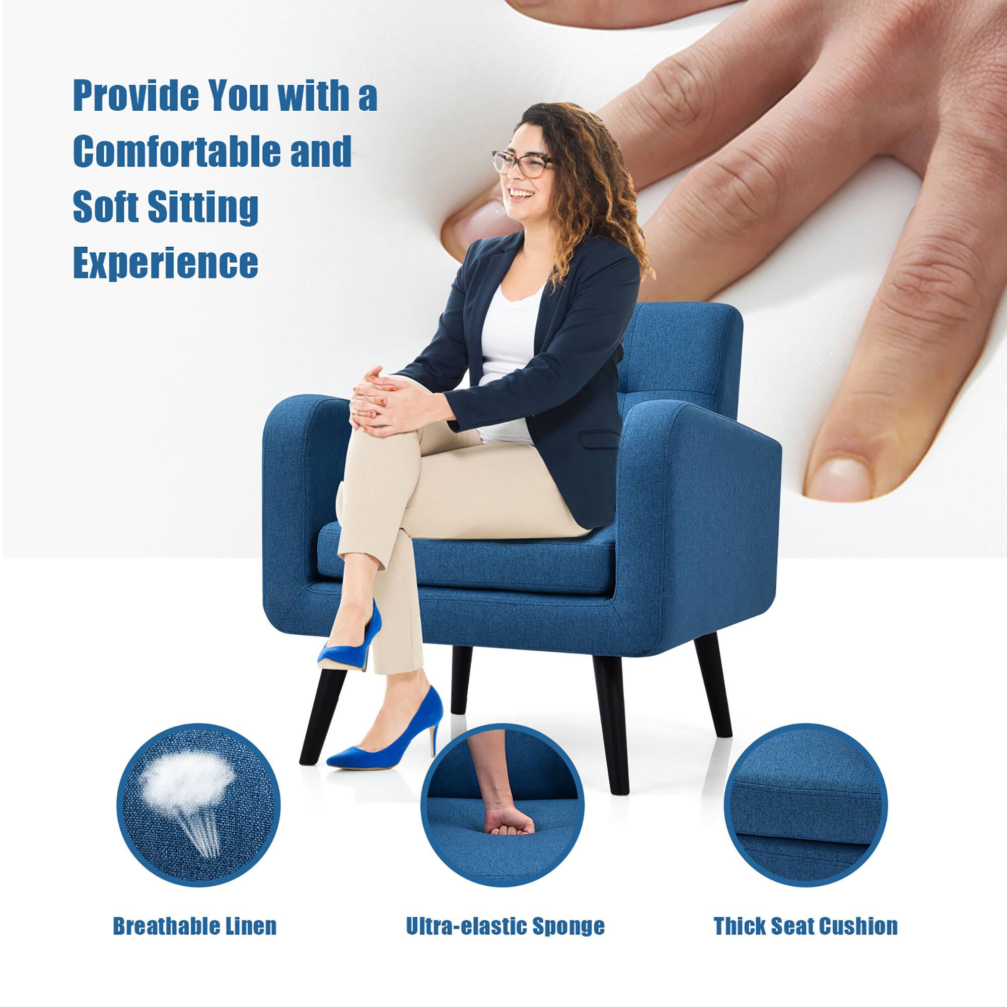Provide You with a Comfortable and Soft Sitting Experience: Breathable Linen, Ultra-elastic Sponge, Thick Seat Cushion