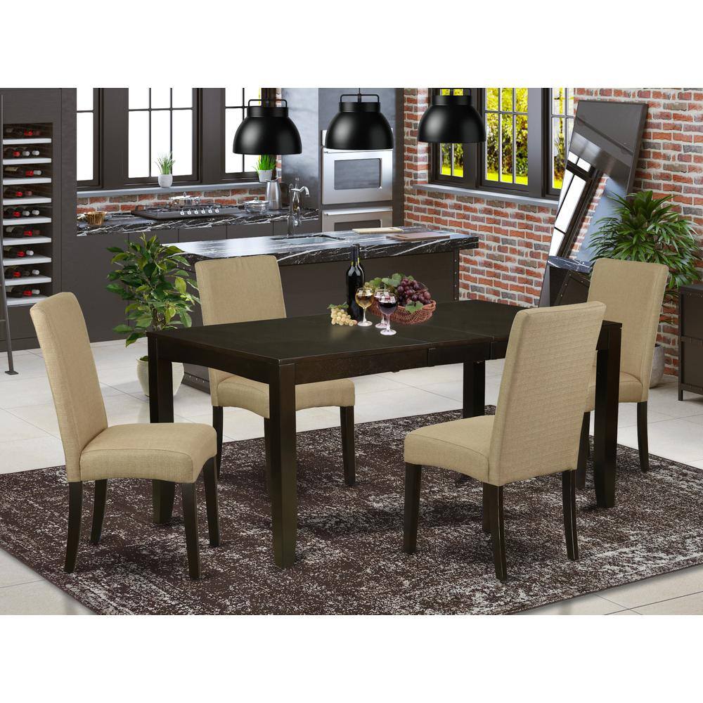 Left. East West Furniture - Dining Room Set Cappuccino - Brown.