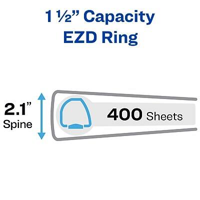 1 1/2" Capacity EZD Ring  
2.1" Spine  
400 Sheets