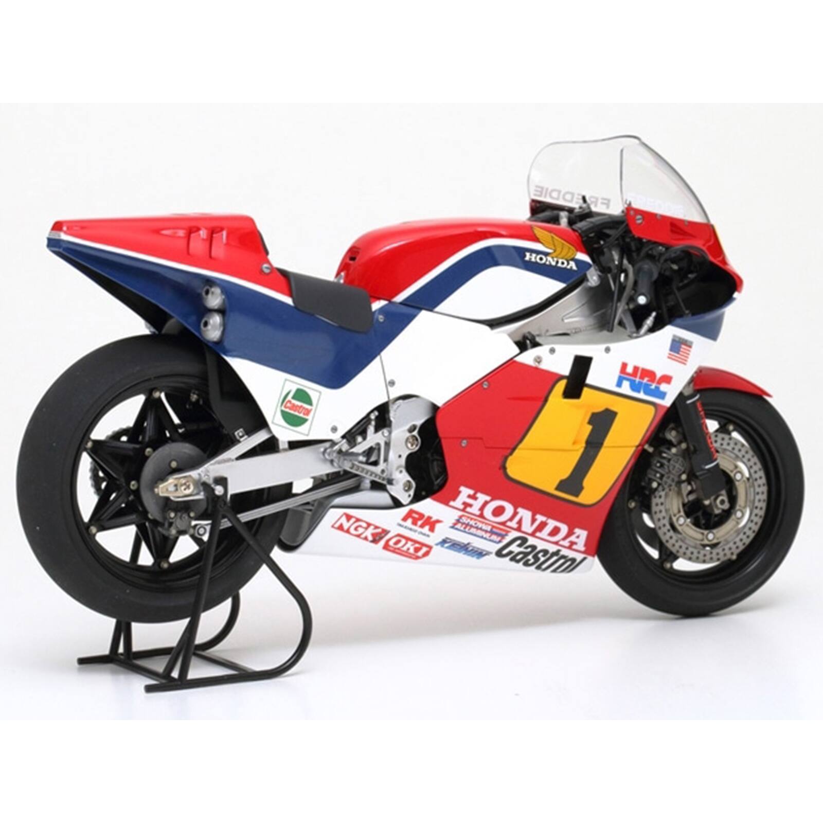 FREDDIE  
HONDA  
HRC Castrol 1 NGK OKI RK HONDA ALUMINUM SHOWA Castrol
