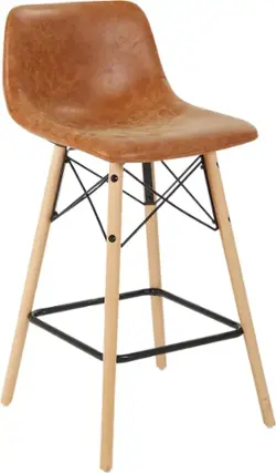 Angle. OSP Home Furnishings - Allen Faux Leather Counter Stool (Set of 2) - Sand.