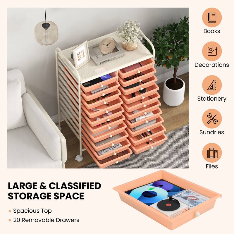 Books, Decorations, Stationery, Sundries, Files - WORKSTEAD

LARGE & CLASSIFIED STORAGE SPACE

- Spacious Top
- 20 Removable Drawers
