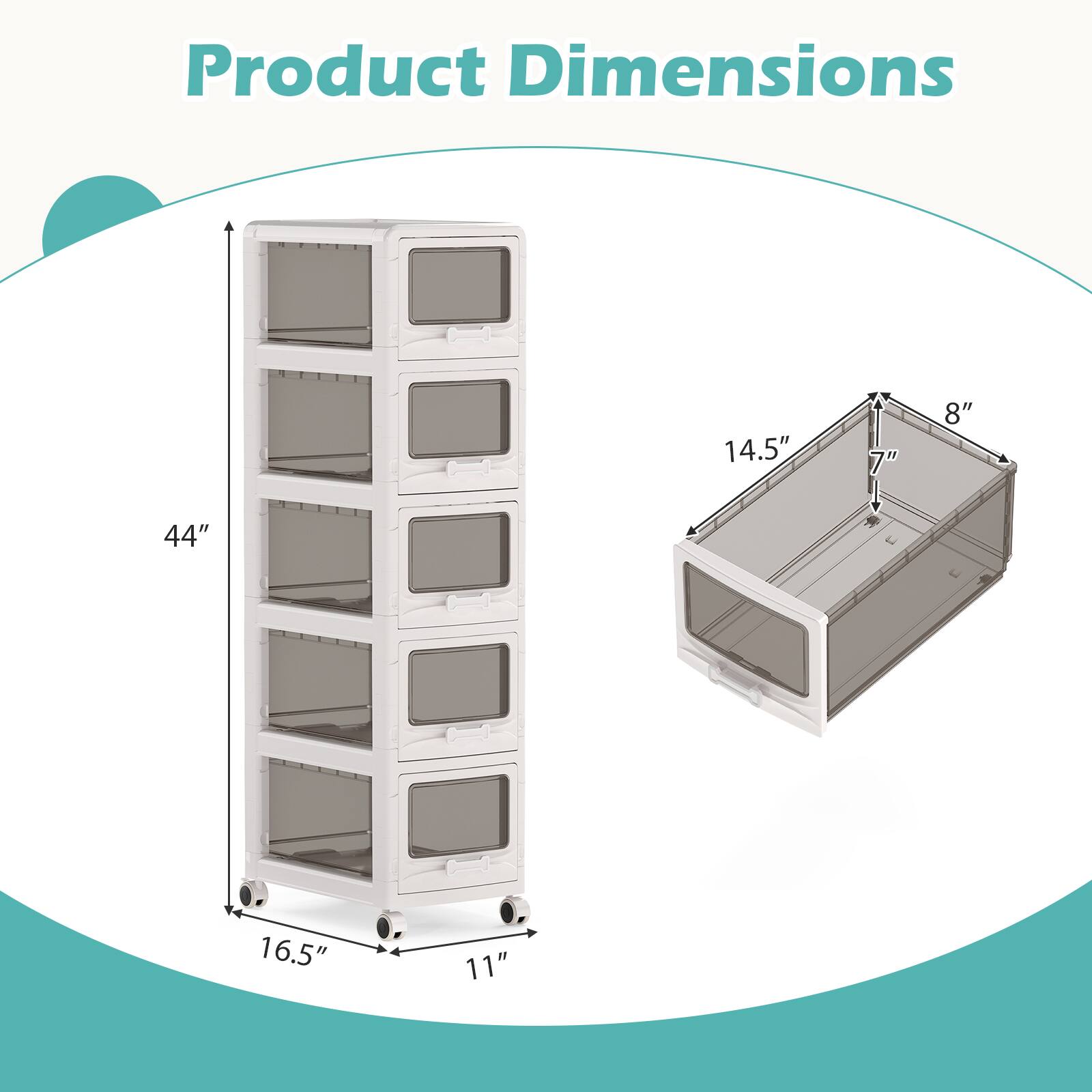 Product Dimensions: 14.5" x 7" x 8" x 44" x 16.5" x 11"