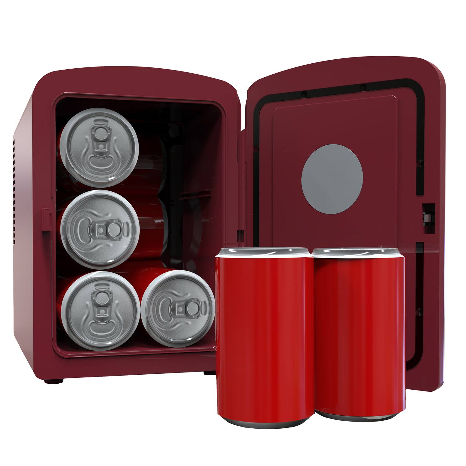 Back. Frigidaire - 9-Can Mini Fridge Cooler Crocodile Door - Red.