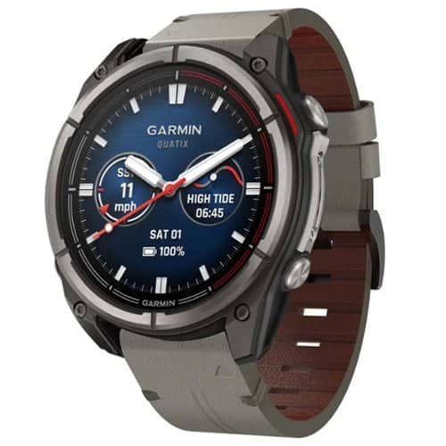 StrapsCo - Italian Leather Strap QuickFit 26 Watch Band For Garmin Quatix 8 – 51mm - Graphite