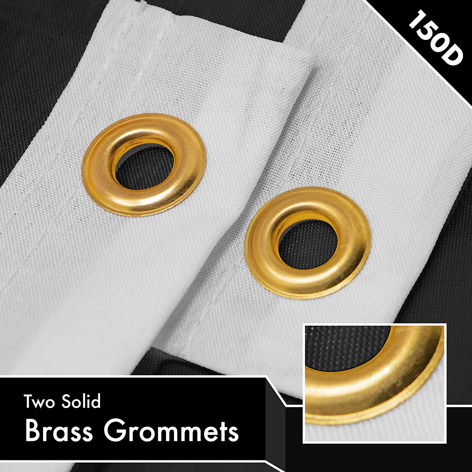 150D Two Solid Brass Grommets