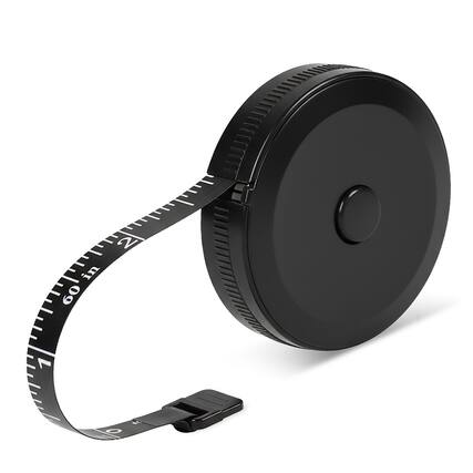 Front. Garnen - 1x Body Measuring Tape Body Tape Measure 60" Flexible Retractable Measuring Tape Body Measurements Sewing Fabric, Black - Black.