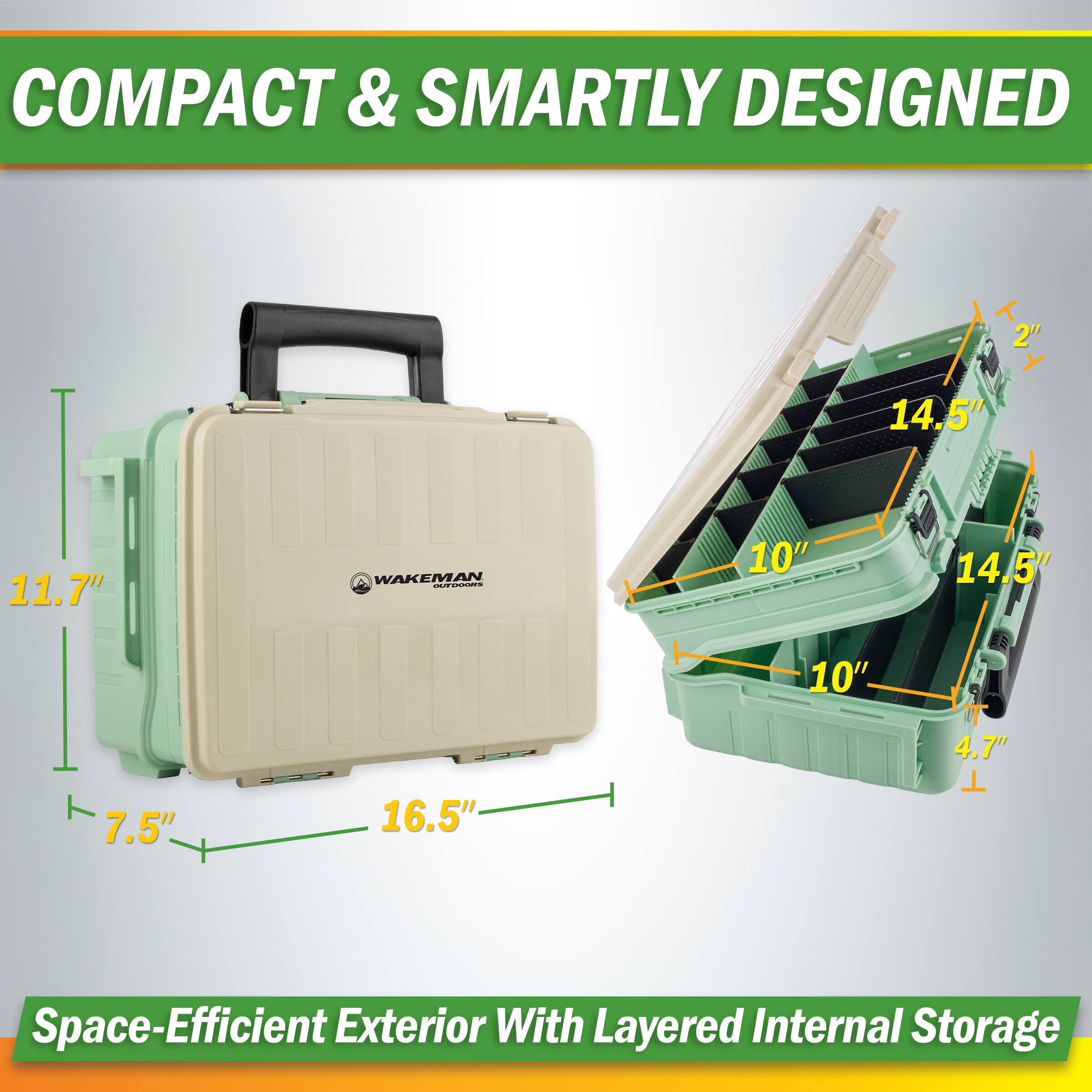COMPACT & SMARTLY DESIGNED

Space-Efficient Exterior With Layered Internal Storage

16.5" x 11.7" x 7.5" (exterior dimensions)

14.5" x 10" x 4.7" (interior dimensions)
