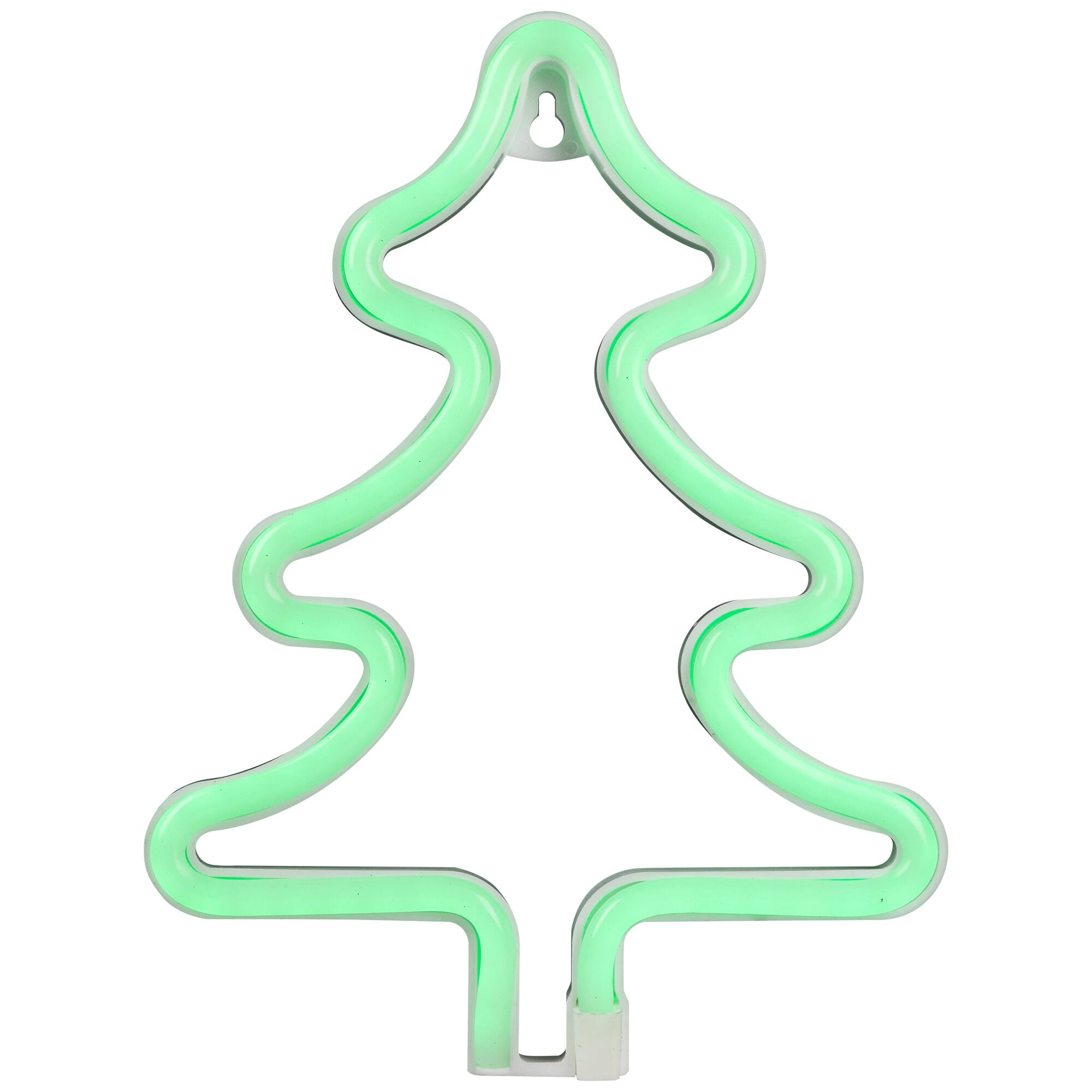 Alt View 1. Northlight - LED Christmas Tree Neon Lighted Decoration - 9.5" - Green - Green.