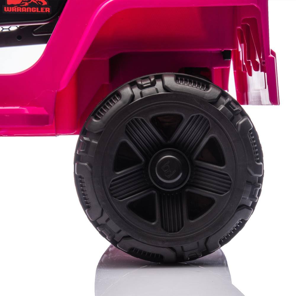 Alt View 3. BreeBe - 12V Kids ride on Electric Truck Car with Parental Control, 2WD, 4-Wheel Suspension, USB, MP3, Bluetooth, LED, Age 1-4 - Pink.