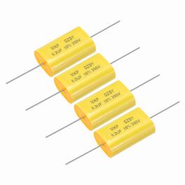 Unique Bargains - 4pcs 8.2uF Frequency Divider Capacitor, 250V Audio Speaker Crossover Non-Polarity Polypropylene MKP Film Capacitor - Yellow