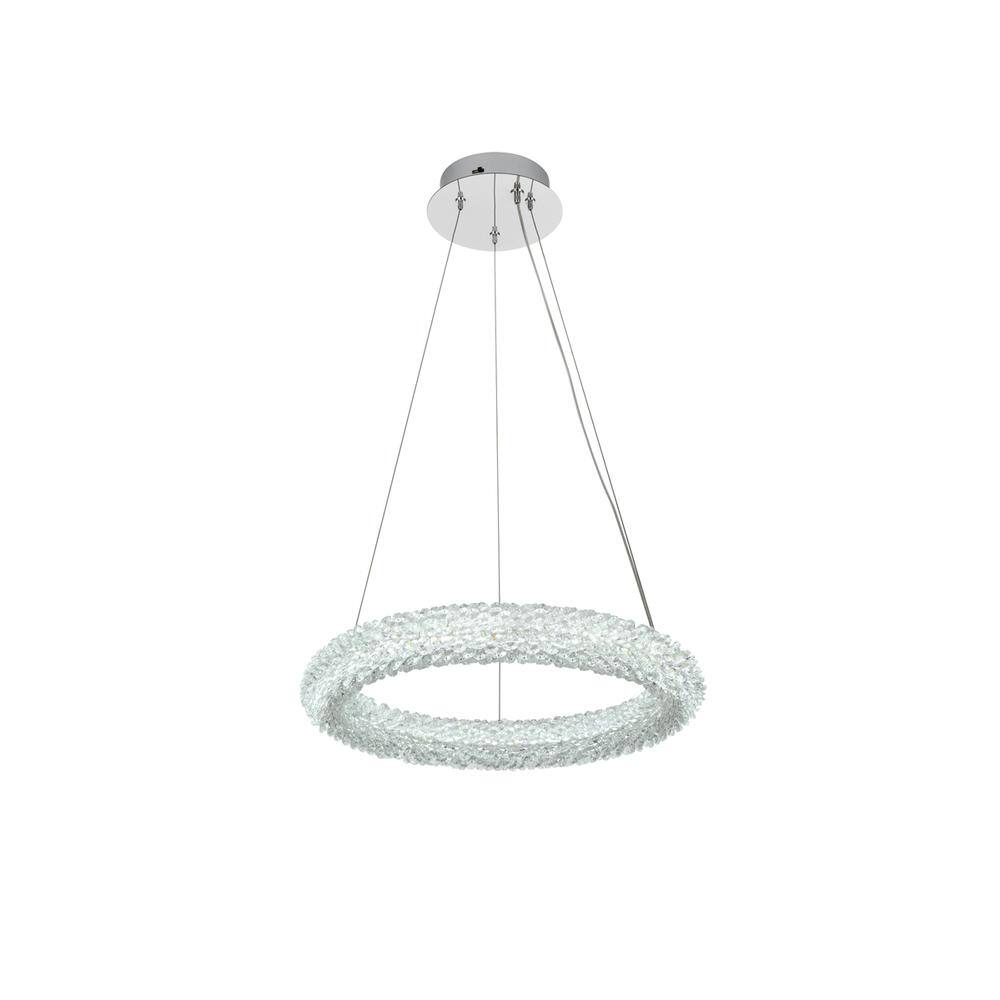 Back. Elegant Lighting - Bowen 18 inch Adjustable LED Chandelier in Chrome - Chrome.