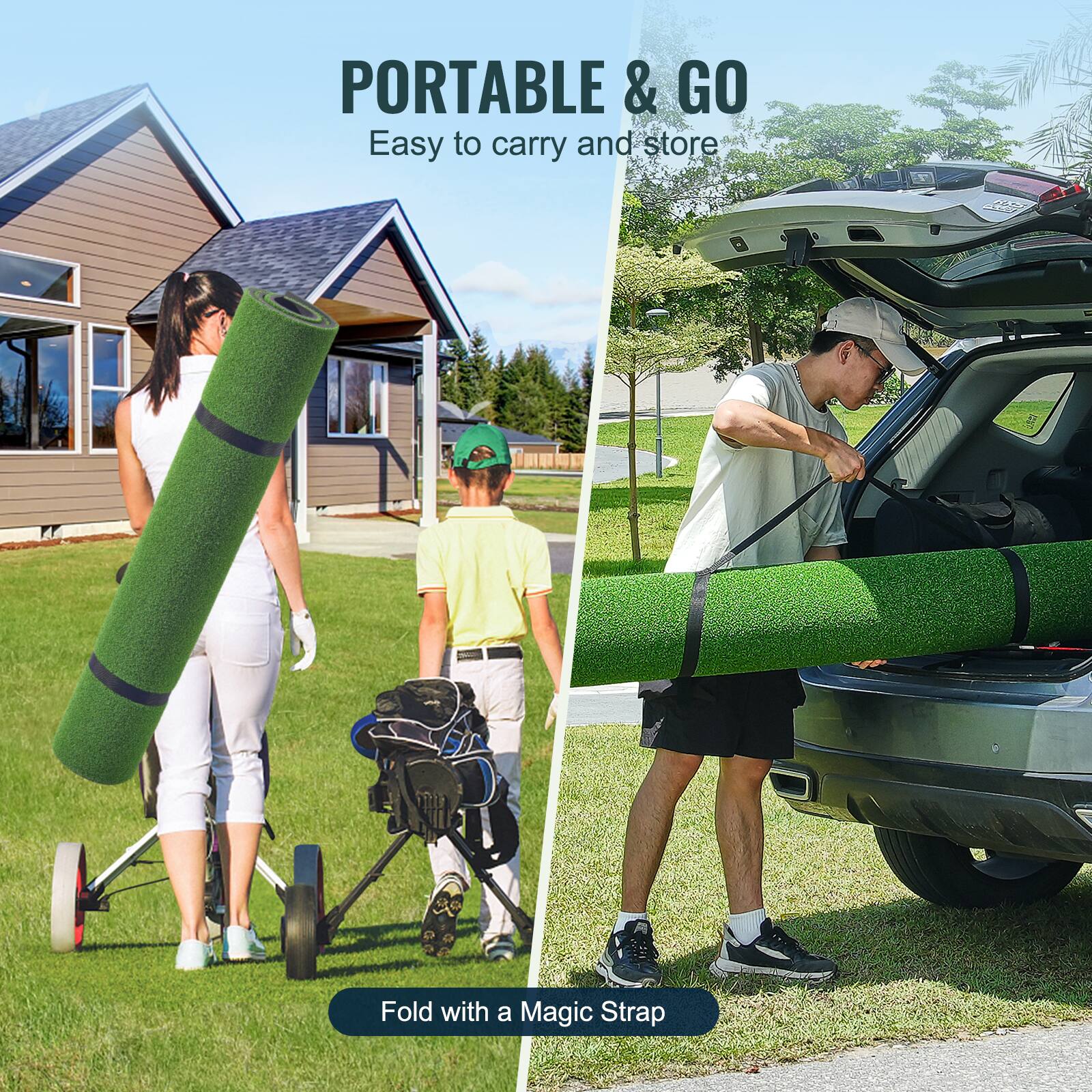 PORTABLE & GO  
Easy to carry and store  

Fold with a Magic Strap