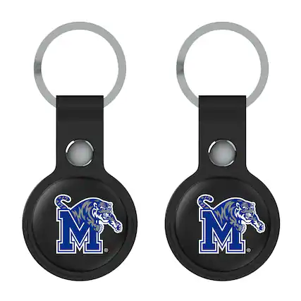 Front. Keyscaper - Black Memphis Tigers Two-Pack AirTag Holders - No Size - Black.