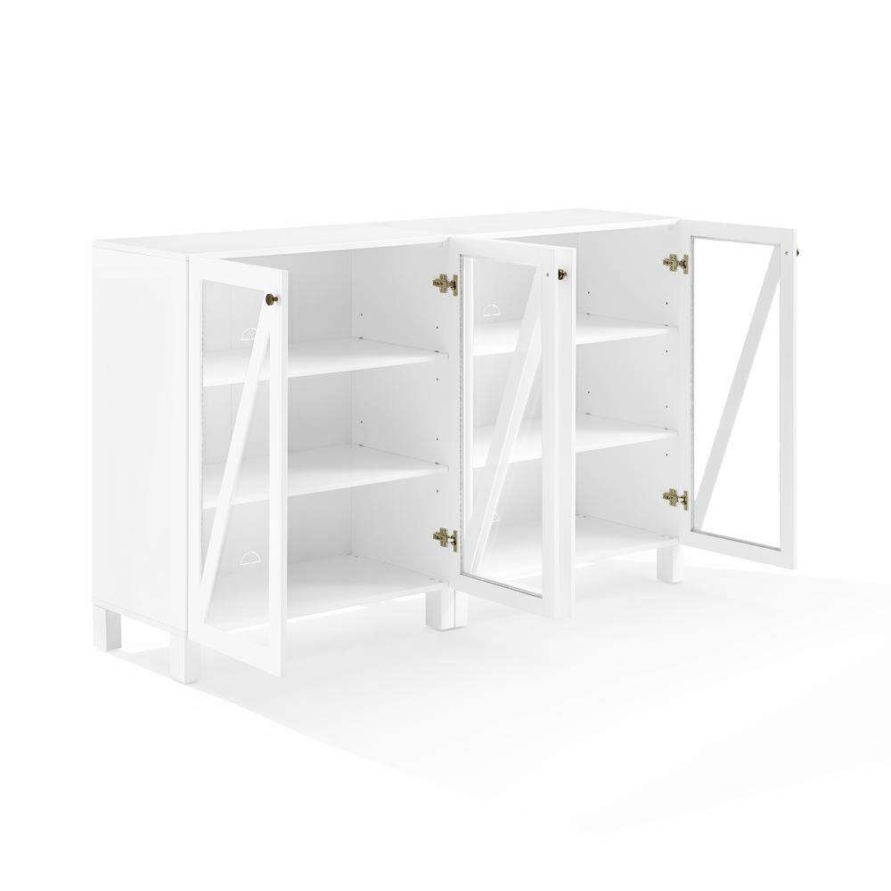 Alt View 1. Crosley Furniture - Cassai 2-Piece Media Sideboard Cabinet Set - 2 Storage Pantries - White.