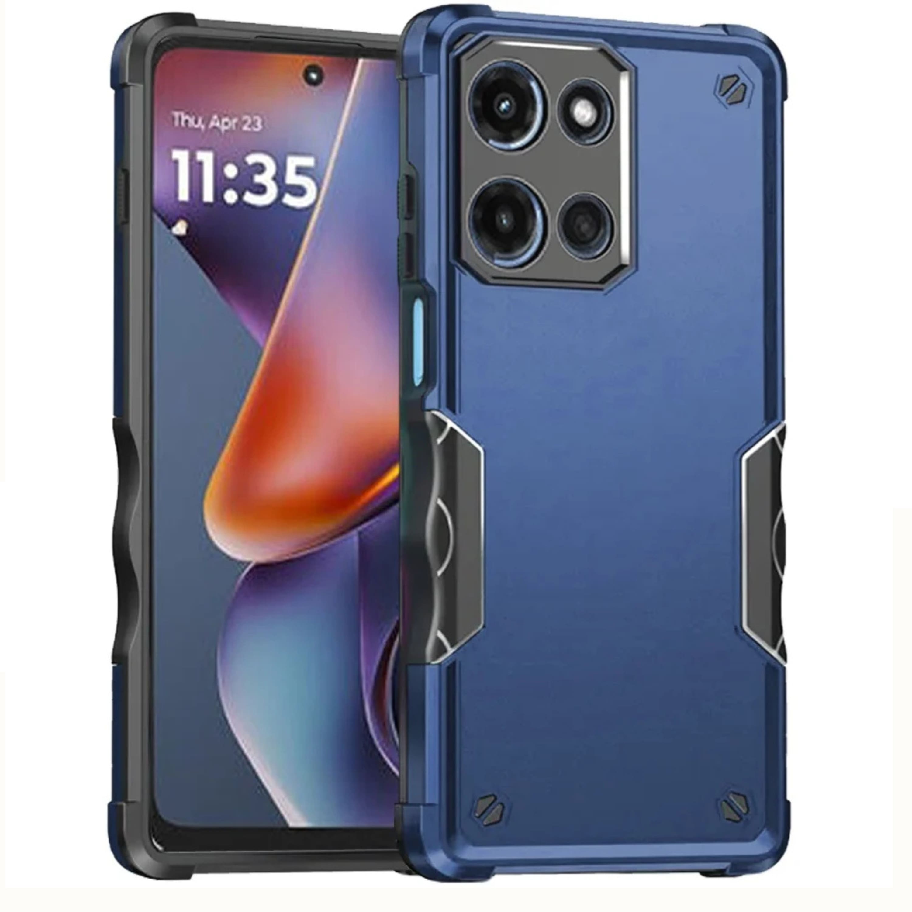 Kitcheniva - Rugged Grip Armor Cover With Tempered Glass For Moto G 2026 - Blue price history on PriceWatchPro