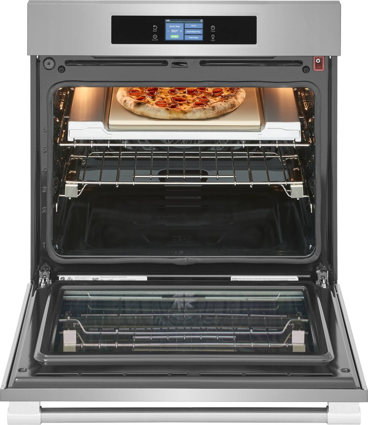 Angle. Frigidaire - 30" Single Wall Oven with Stone-Baked Pizza Mode - Stainless Steel.