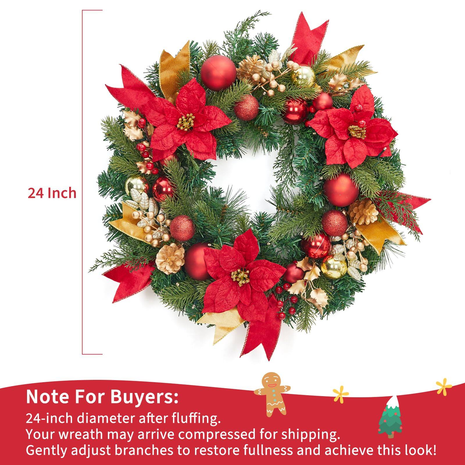 24 Inch

Note For Buyers:
24-inch diameter after fluffing. Your wreath may arrive compressed for shipping. Gently adjust branches to restore fullness and achieve this look!