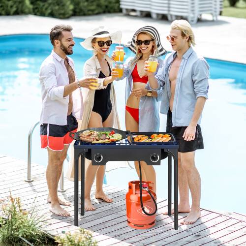 Alt View 10. Winado - Professional 150000 BTU Stove Propane 2 Burner Portable Cooker BBQ Grill for Outdoor Garden.