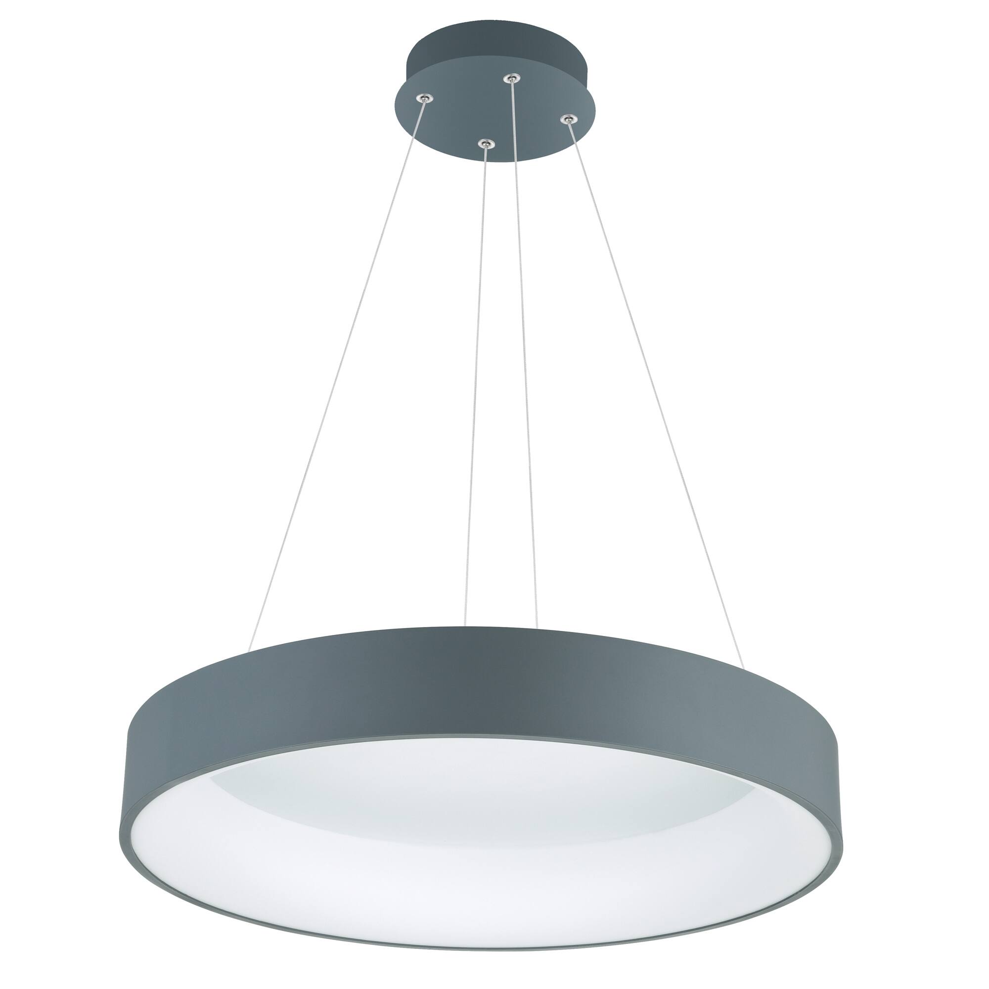 Alt View 1. CWI Lighting - Arenal LED Drum Shade Pendant With Gray & White Finish - Gray.