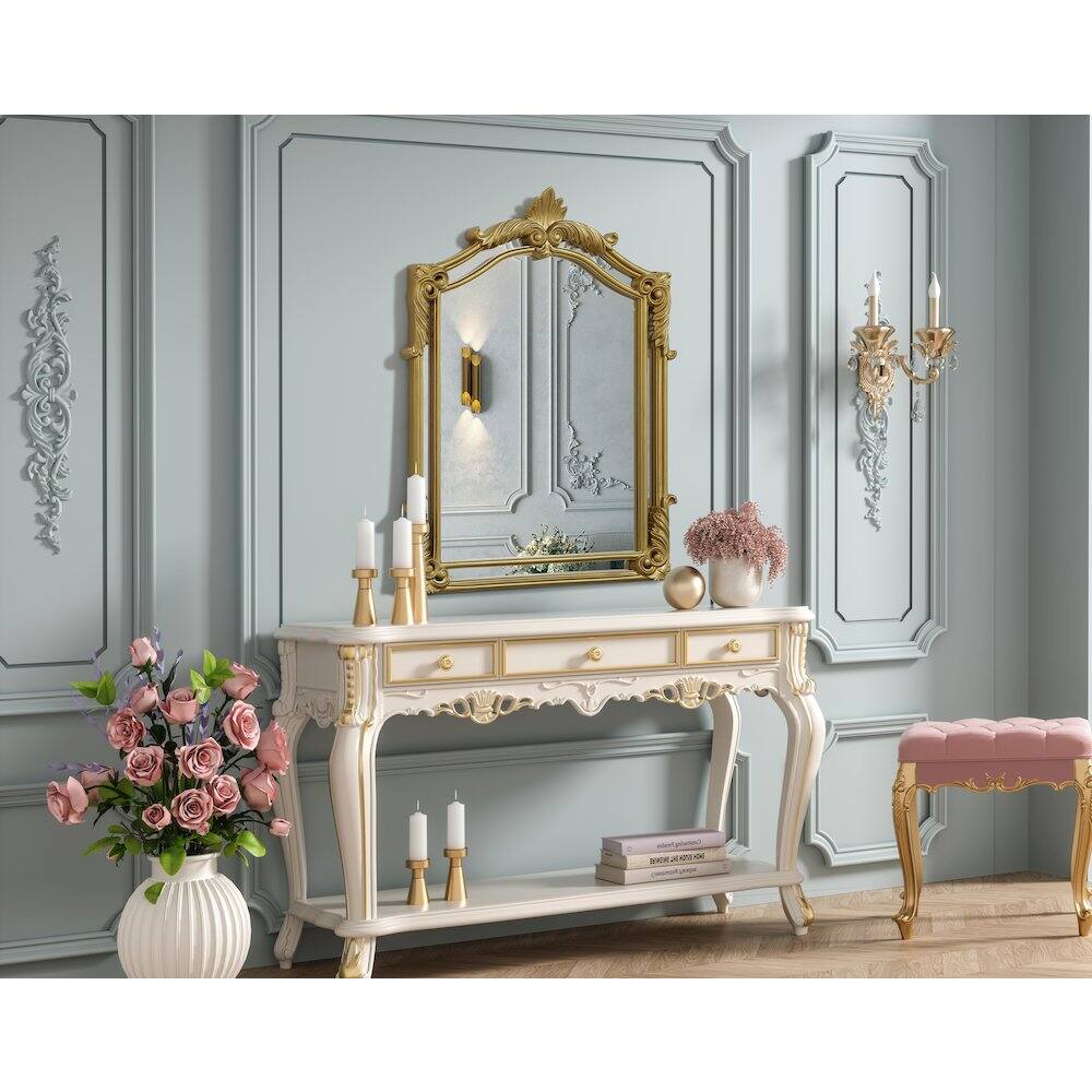 Alt View 3. Elegant Kitchen and Bath - Madeline 31.5X42 Traditional Mirror In Gold Leaf - Gold Leaf.