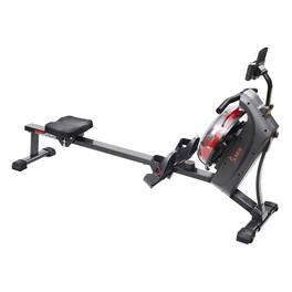 Sunny Health & Fitness - Hydro + Dual Resistance Smart Magnetic Water Rowing Machine - Black