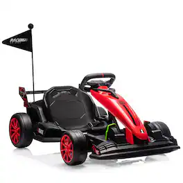 GARVEE - 28V Electric Go Kart for Kids, Electric Drift Kart Outdoor Race Car