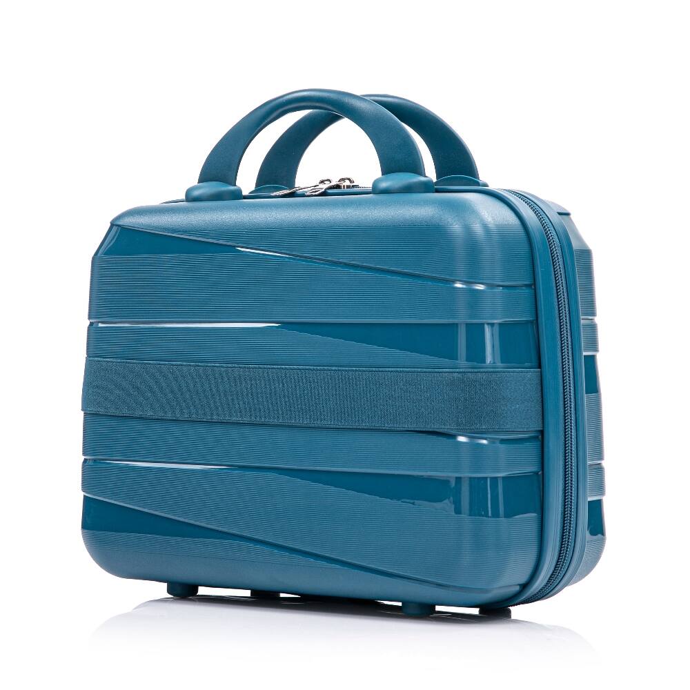 Alt View 10. Ropilly - Ropilly 4 Piece Luggage Set Hardside Spinner Luggage with 14-Inch Cosmetic Case, Blue Suitcase Set - Blue.