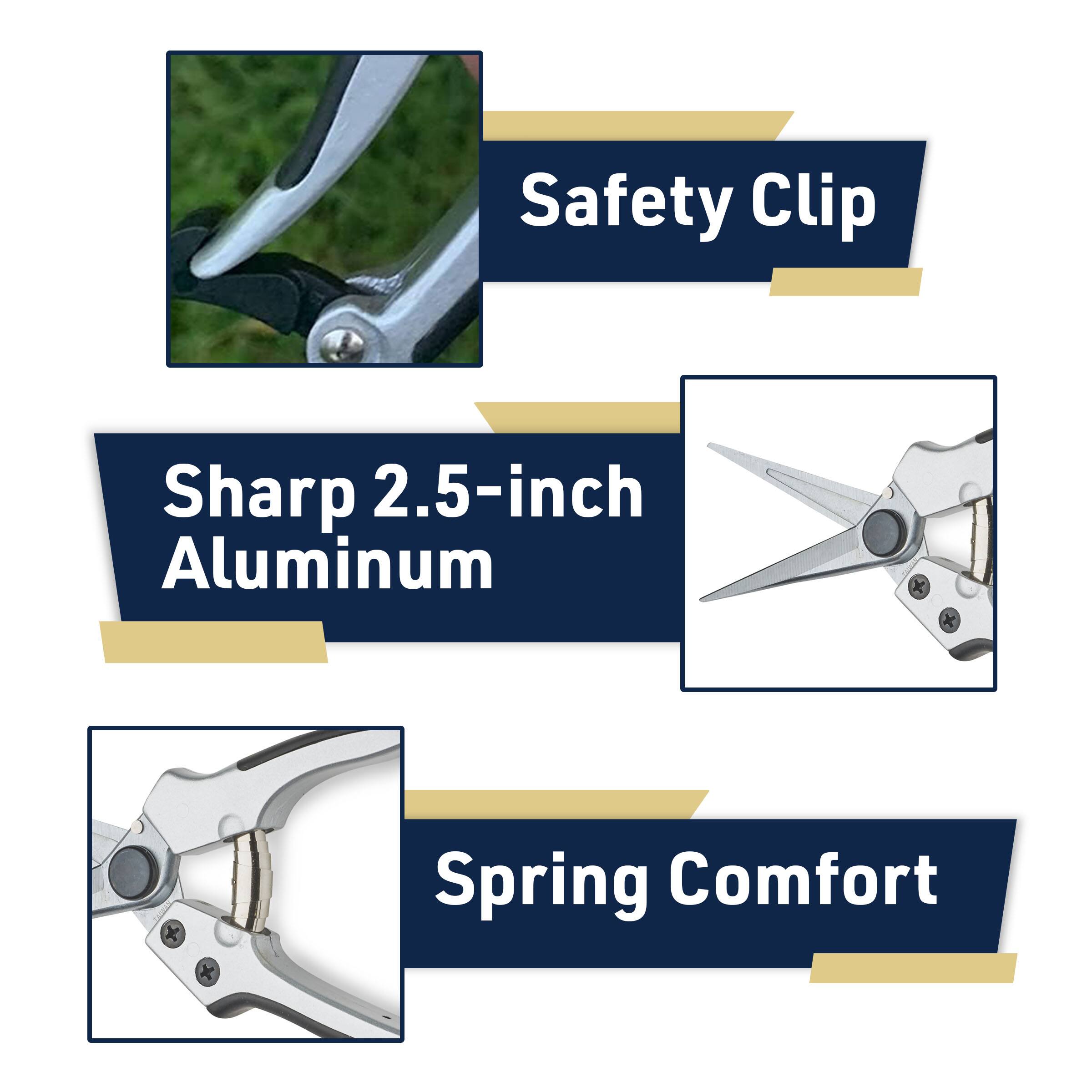 Safety Clip  
Sharp 2.5-inch Aluminum  
Spring Comfort