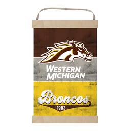 Jardine - Western Michigan Broncos 12'' x 20'' Retro Logo Banner Sign - Brown