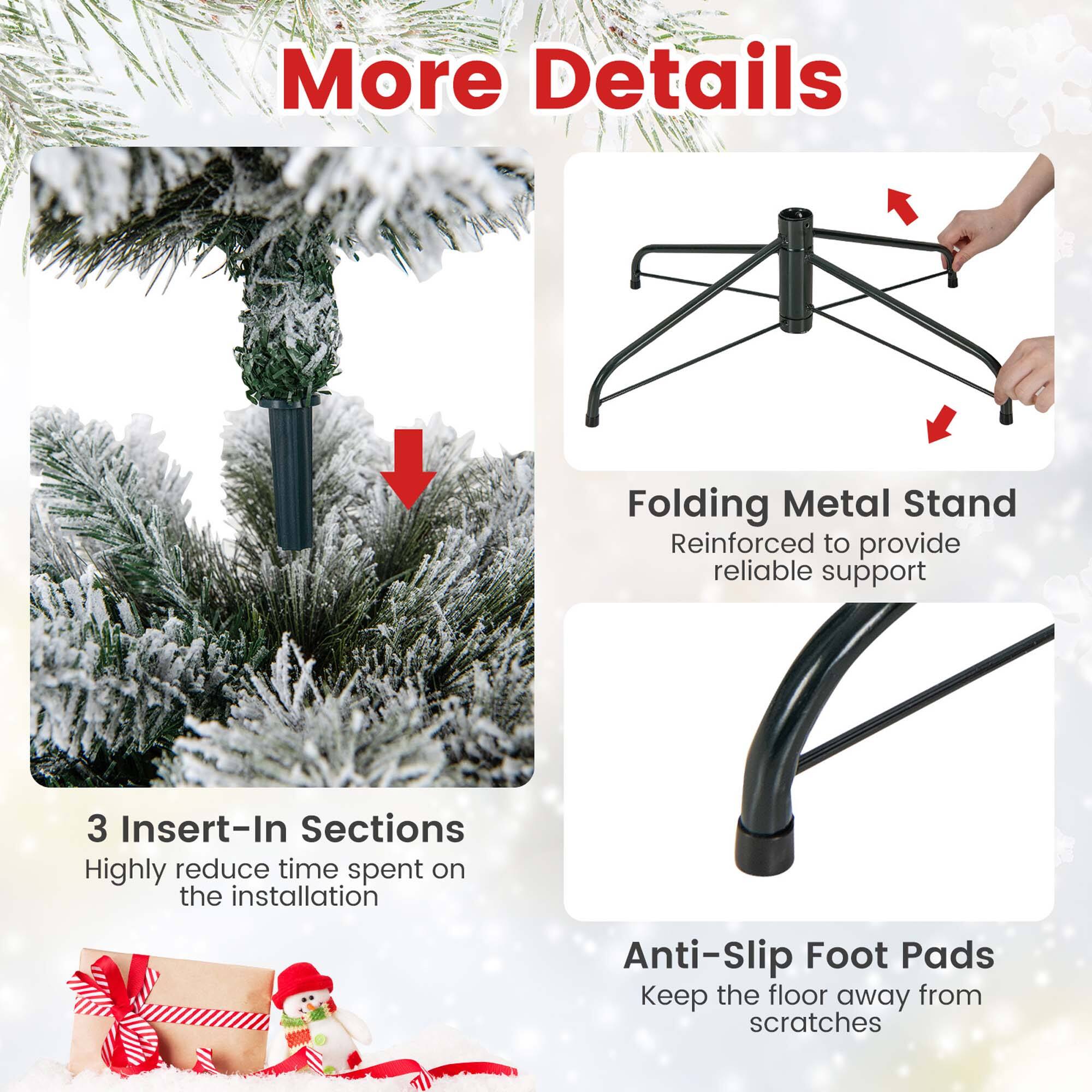 More Details:

1. Folding Metal Stand: Reinforced to provide reliable support.
2. 3 Insert-In Sections: Highly reduce time spent on the installation.
3. Anti-Slip Foot Pads: Keep the floor away from scratches.