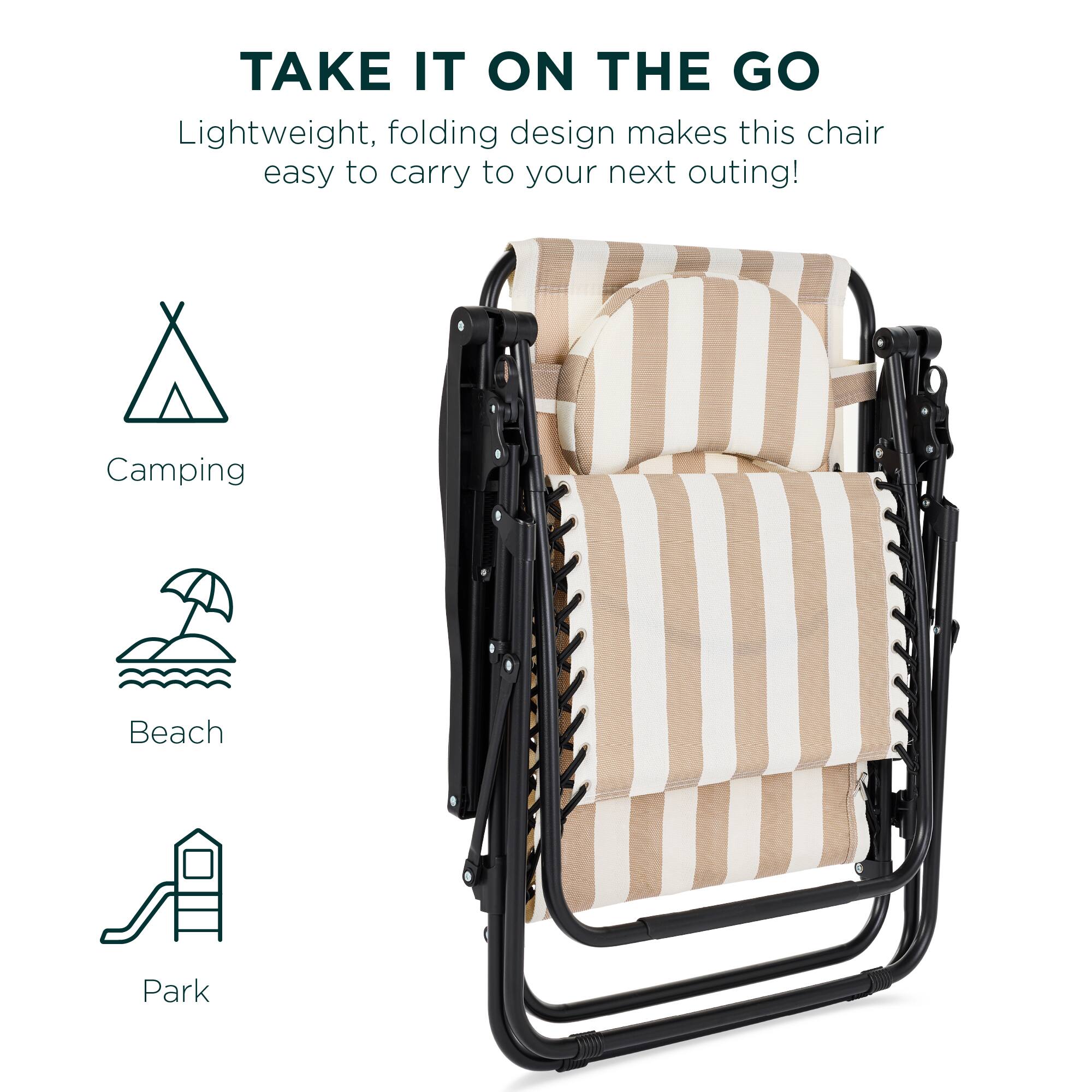 TAKE IT ON THE GO

Lightweight, folding design makes this chair easy to carry to your next outing!

Camping  
Beach  
Park