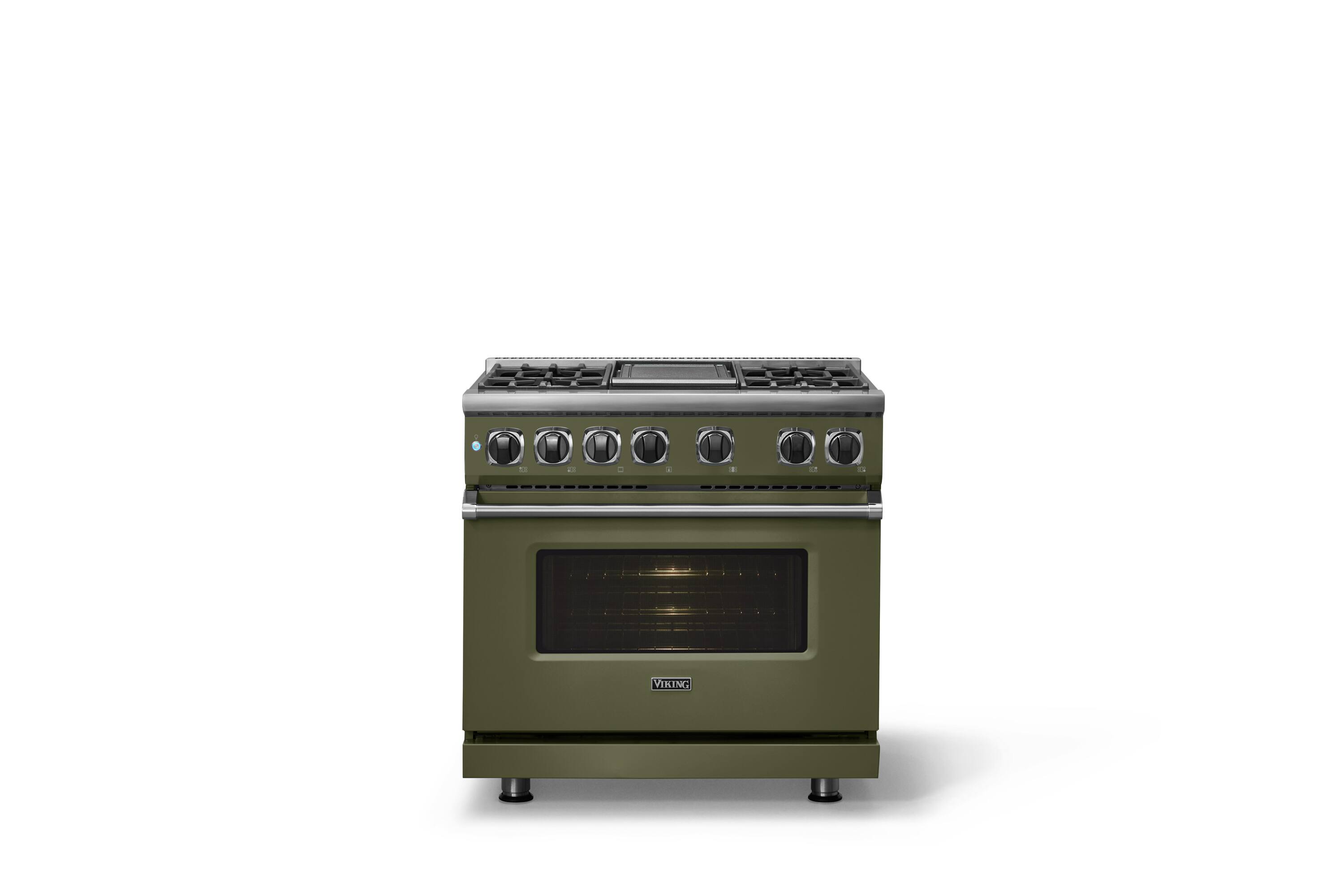 Alt View 1. Viking - 36"W. 5.6 Cu. Ft. 7S Self-Clean Dual Fuel Range-Martini - Martini.