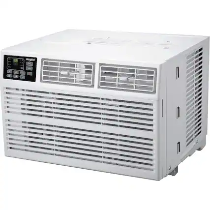 Front. Whirlpool - 1,500 Sq. Ft. 23,200 BTU 230V Window Mounted Air Conditioner with Supplemental Heat - White.