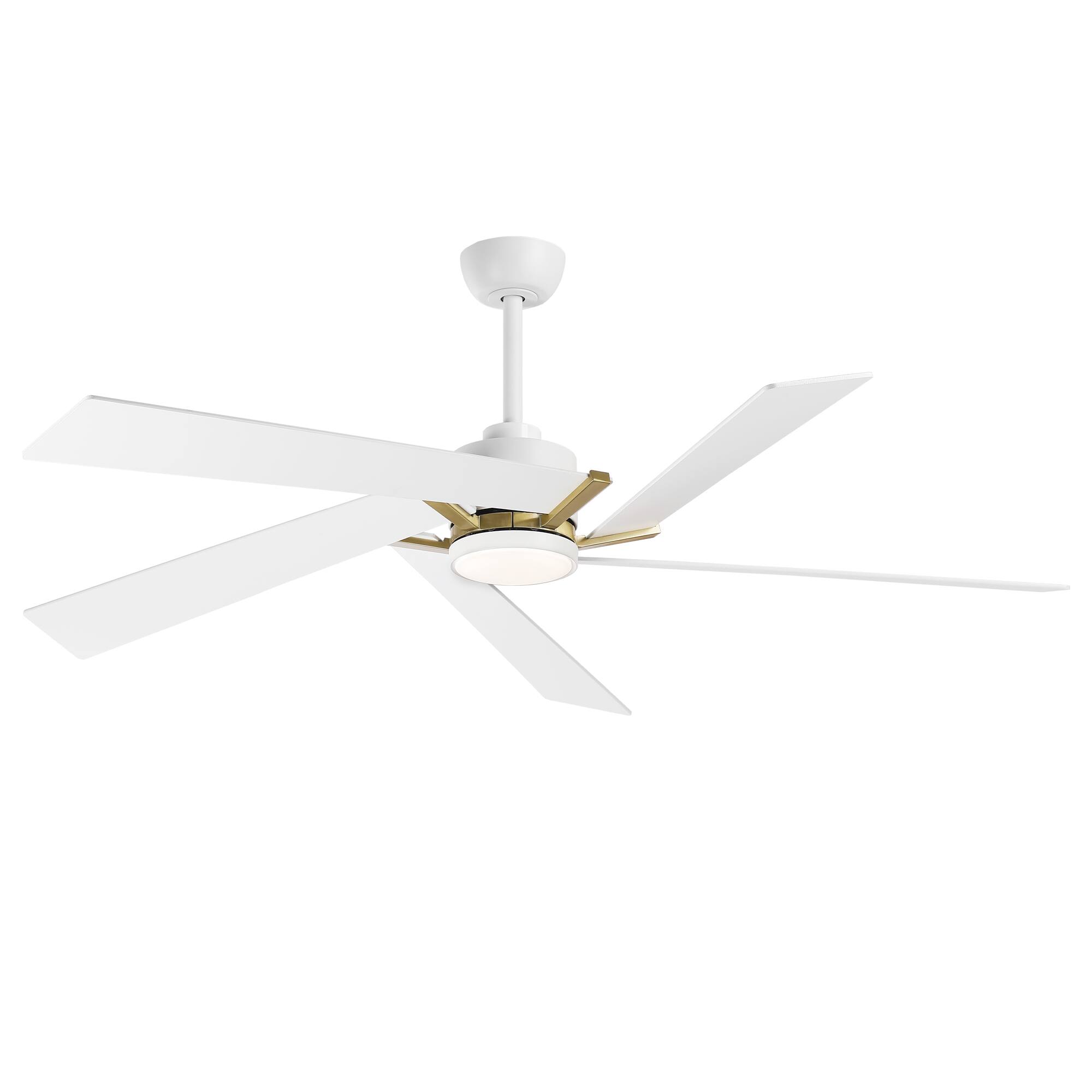 Alt View 6. Parrot Uncle - 60" Modern White LED Ceiling Fan with Remote Control and Reversible Blades - White.