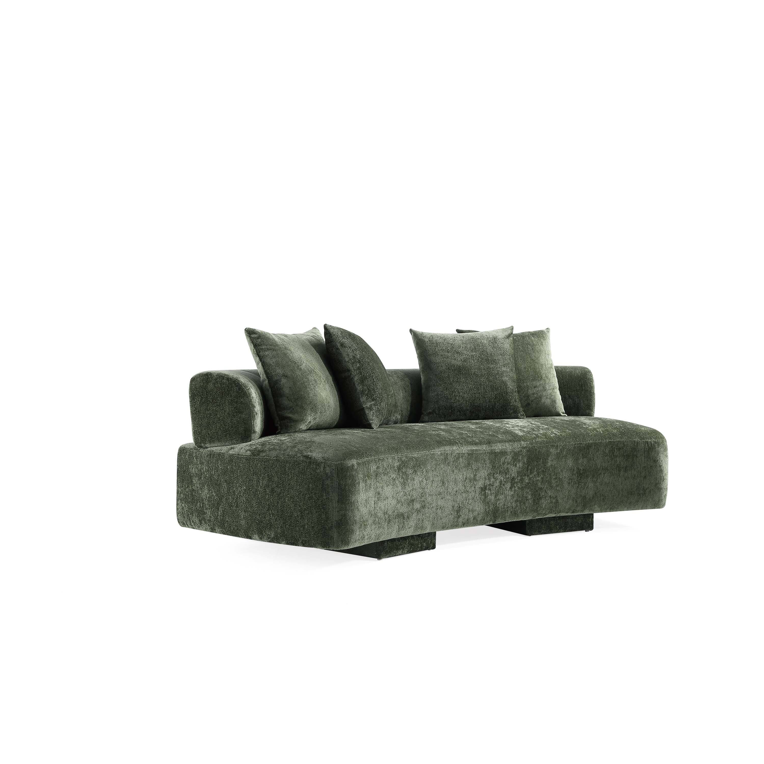 Alt View 2. Manhattan Comfort - Verandah Mid-Century Modern 91" Chenille Sofa - Olive Green.